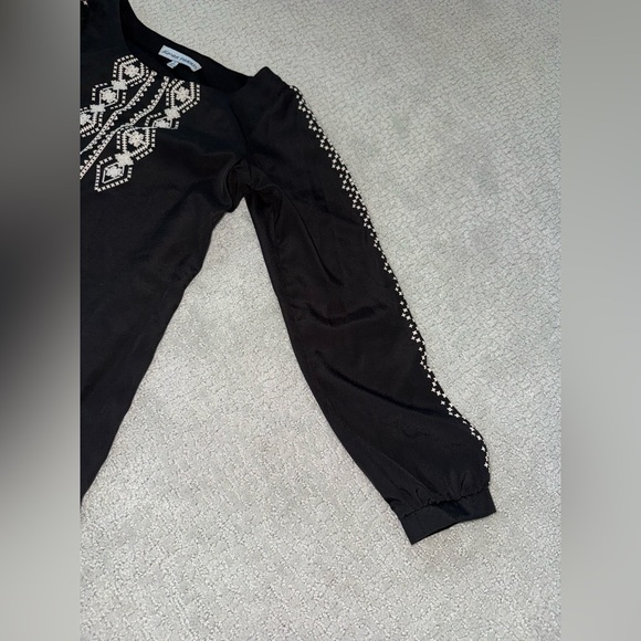 Almost Famous Black Dress with White Embroidery - Picture 3 of 5